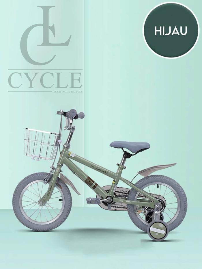 Gambar [READY] Sepeda Anak Roda Empat Phoenix Retro - 14, 16 dan 18 Inch - Hijau, 14 Inch dari CL CYCLE undefined Tokopedia
