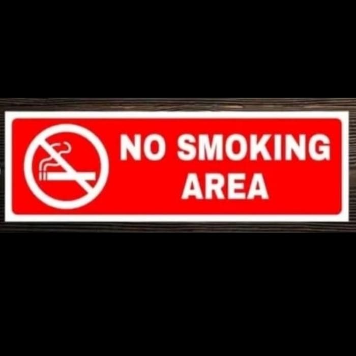 Gambar STIKER VINYL DILARANG MEROKOK/SMOKING AREA/NO SMOKING 10X23CM RAMBU - Merah dari BCM JAYA 05 undefined Tokopedia