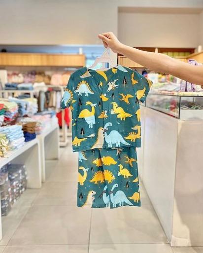 Gambar Piyama Katun Big Dino 2 Colors - Macadamia Little Glamz - Hijau dari Macadamia Little Glamz undefined Tokopedia