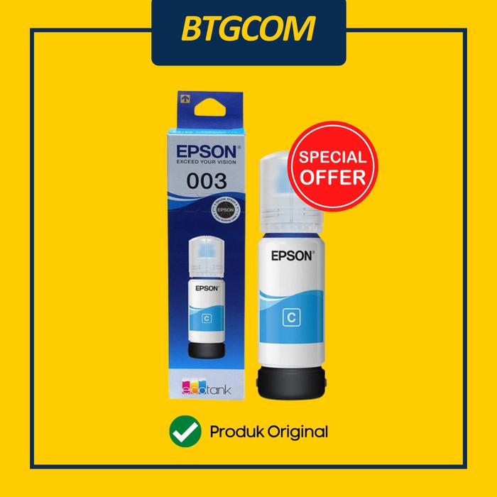 Gambar Epson 003 Black Cyan Magenta Yellow BK C M Y CL Tinta Ori - Biru dari btgcom undefined Tokopedia