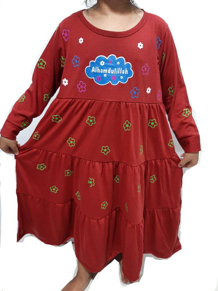 Gambar Pakaian 1- 11 tahun gamis muslim Anak perempuan panjang Alhamdulih cew - -Gamis-Merah, 1 tahun-S dari VINNY COLLECTION_NEW undefined Tokopedia