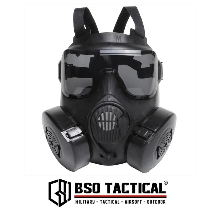 Gambar Tactical Mask M50 Gen 2 Full Face Outdoor Airsoft Gas Mask 2 Lens - Black dari BSO Tactical undefined Tokopedia