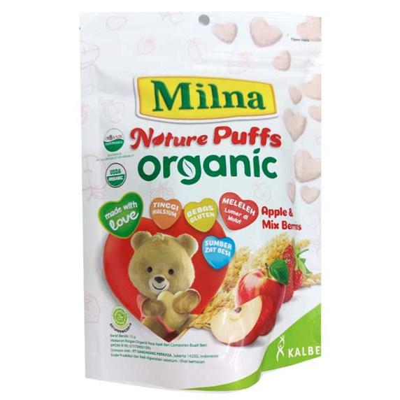 Gambar Milna Nature Puffs Organic Snack Bayi - Apple mixBerri dari Bali babyshop undefined Tokopedia