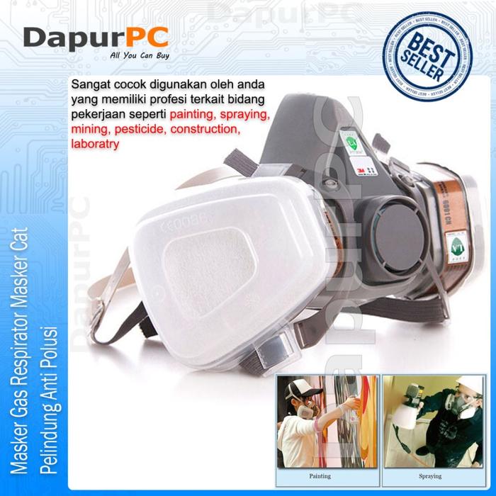 Gambar Masker Gas Respirator 6200 Masker Cat Pelindung Anti Polusi Udara - Masker Set dari dpc-shop undefined Tokopedia