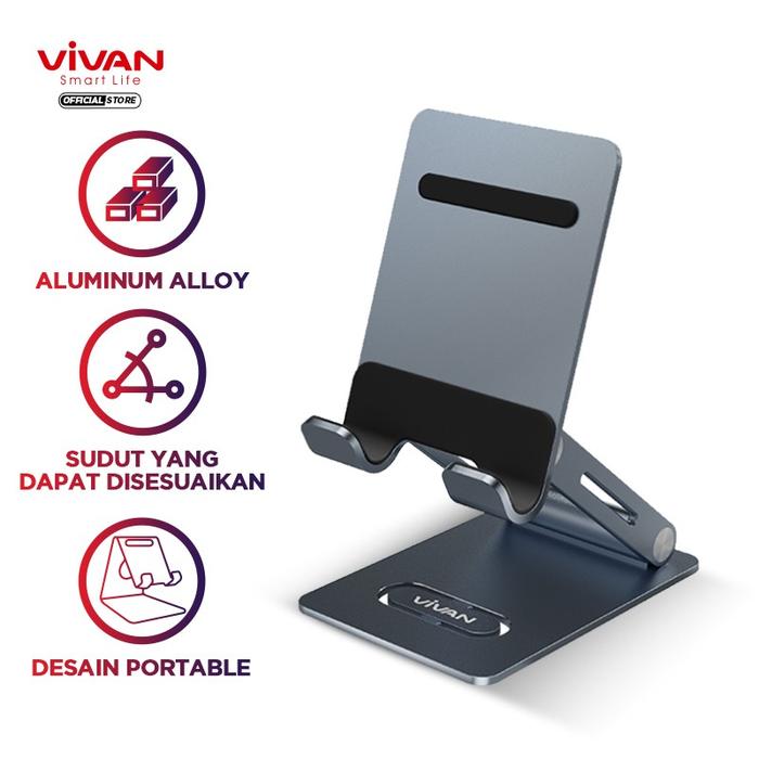 Gambar VIVAN Aluminium Universal Stand Holder Smartphone Tablet 270° VH03 dari VIVAN SHOP Authorized Store undefined Tokopedia
