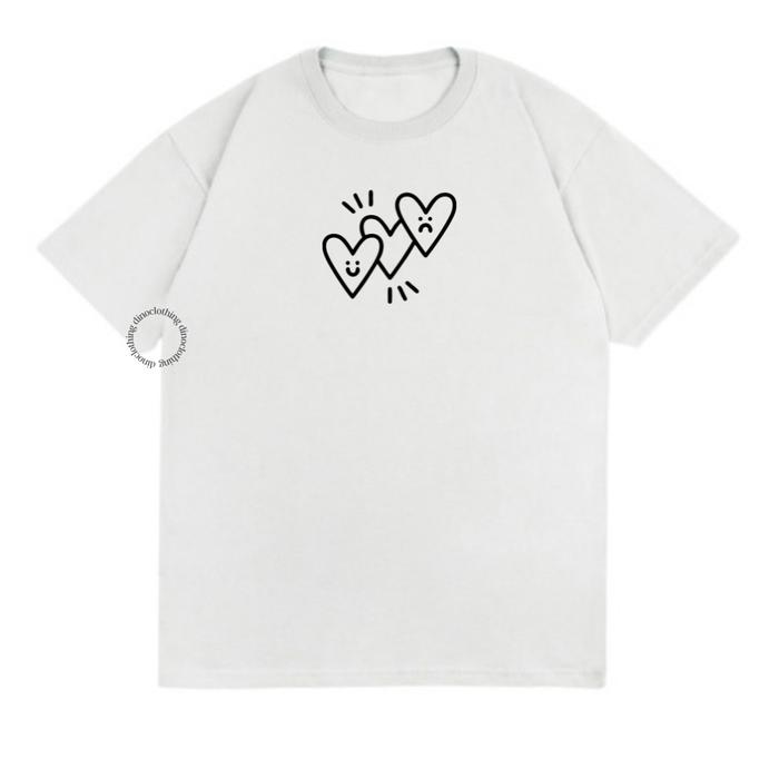Gambar DINO CLOTHING - KAOS LOVE 3 KATUN COMBED PREMIUM UNISEX WANITA PRIA - Putih, S dari This is Dino undefined Tokopedia