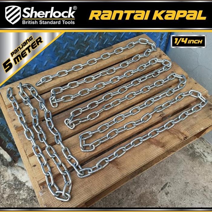 Jual Rantai Besi / Kapal Galvanized 6 mm ( 1/4 inch ) panjang 5 meter ...