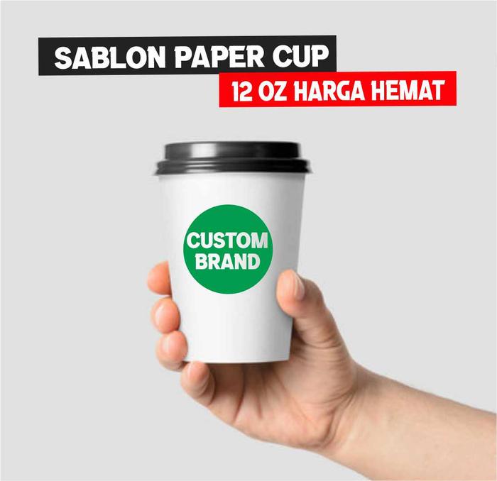 Jual Paper Cup 12 oz + Tutup + Cetak Logo Custom @500 Pcs - Jakarta ...