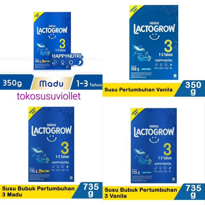 Gambar Lactogrow 3 Madu/Vanila/Plain 350gr/735gr/750gr - Vanila 350gr dari toko susu viollet undefined Tokopedia