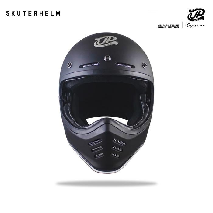Gambar Helm Cakil JP Signature Solid Hitam Doff Helm Full Face - hitam doff, L dari skuterrhelm undefined Tokopedia