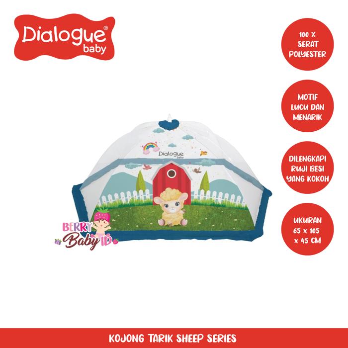Gambar Dialogue Kojong Tarik Kelambu Bayi Lipat Anti Nyamuk Baby Mosquito Net - Sheep Blue dari Berry Baby undefined Tokopedia