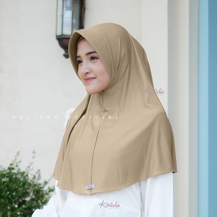 Gambar Kerudung Hijab Instan Selobong Jersey Jilbab Premium Kalisha Original - butter dari Faeeyza Fashion Muslim undefined Tokopedia