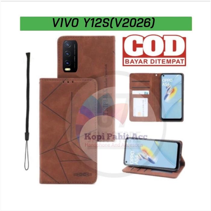 Gambar Case Vivo Y12S Y20A Vivo V2026 V2033 V2039 V2052 V2054 V2070 V2101 Flip Cover Wallet Sarung Hp Casing Dompet Flip Magnet - Coklat Tua, Y12S/V2026 dari Tripel X Indonesia undefined Tokopedia
