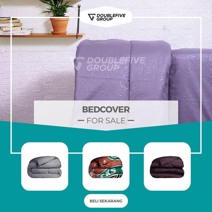 Gambar Bed Cover Tanpa Spray - Bed Cover Murah - Bed Cover 120X200 cm Halus - EMBOS ABU dari DOUBLEFIVE GROUP undefined Tokopedia