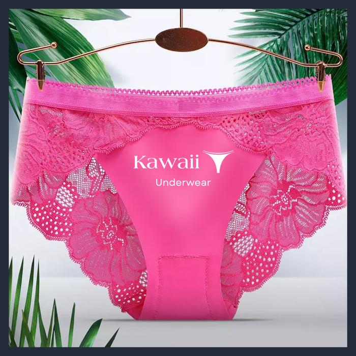 Gambar KAWAII - Lace Panties French Embroidery Seamless And Breathable - Pink Tua dari Kawaii Underwear Indonesia undefined Tokopedia