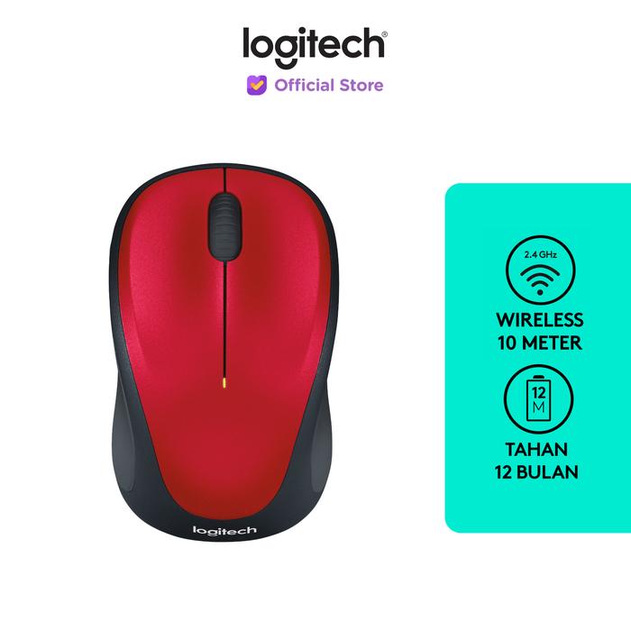 Gambar Logitech M235 Mouse Wireless Grip Karet Nyaman - Merah dari Logitech Official Store undefined Tokopedia
