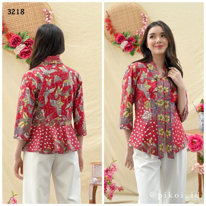 Gambar Baju batik wanita lengan panjang / atasan semi kutu baru busui friendl - REDAUDI LG-3218 dari Pikoiid undefined Tokopedia