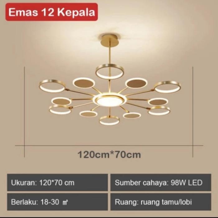 Gambar Lampu gantung Hias minimalis LED mewah Modern 3 cahaya READY - 8 Head dari HOME LAMP DECOR undefined 5 Tokopedia