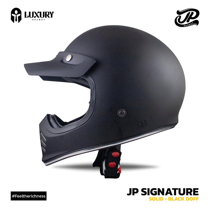 Gambar Helm Cakil - Helm Jp Retro Signature - Solid - Classis - BlackDoff, L dari LuxuryHelmet undefined Tokopedia