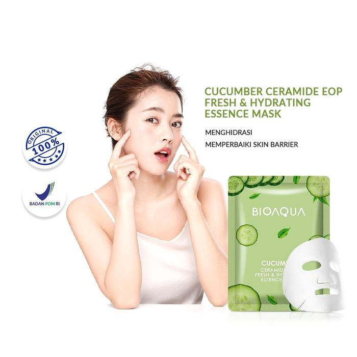 Gambar BIOAQUA SHEET MASK HYDRATING ESSENCE FACE MASK/MASKER WAJAH (BPOM) - BA CUCUMBER dari beautyshopindo undefined Tokopedia