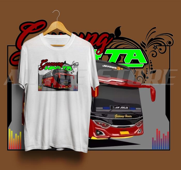 Gambar Kaos Bus GUNUNG HARTA // Bus Mania // Kaos Sablon - Putih, S dari Alonestore_galih undefined Tokopedia