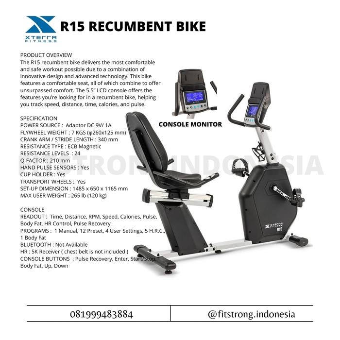 Jual Xterra Fitness Recumbent Bike R15 Tabanan Fitstrong