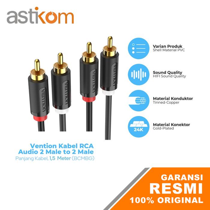 Gambar Kabel RCA Vention Audio 2 Male to 2 Male BCM Kabel Speaker - BCMBG 1,5M dari Astikom undefined Tokopedia