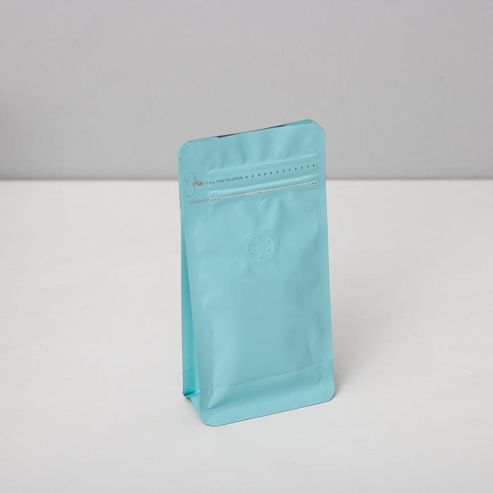 Gambar Packaging Biji Kopi 100gr - Flat Bottom Pouch Coffee Bean Bag Valve - Biru Muda dari Conalli undefined Tokopedia