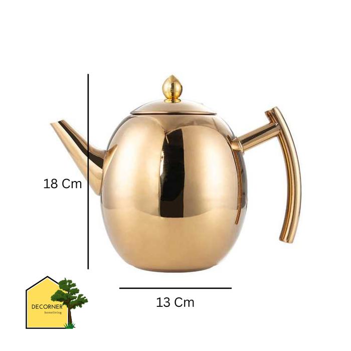 Gambar Teko Minum Teh Arab Vintage Style - Ketel Haji Umrah Stainless Steel - Gold 1400 B dari Decorner Homeliving undefined Tokopedia