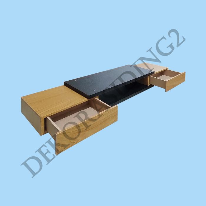 Gambar rak ambalan dinding minimalis laci - AD19 / rak ambalan laci gantung - hitam cokelat dari dekorasiding2 undefined Tokopedia