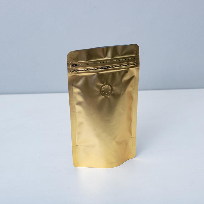 Gambar Standing Pouch Coffee Bean Bag 250gr - Packaging Klip Valve Biji Kopi - Gold dari Conalli undefined Tokopedia