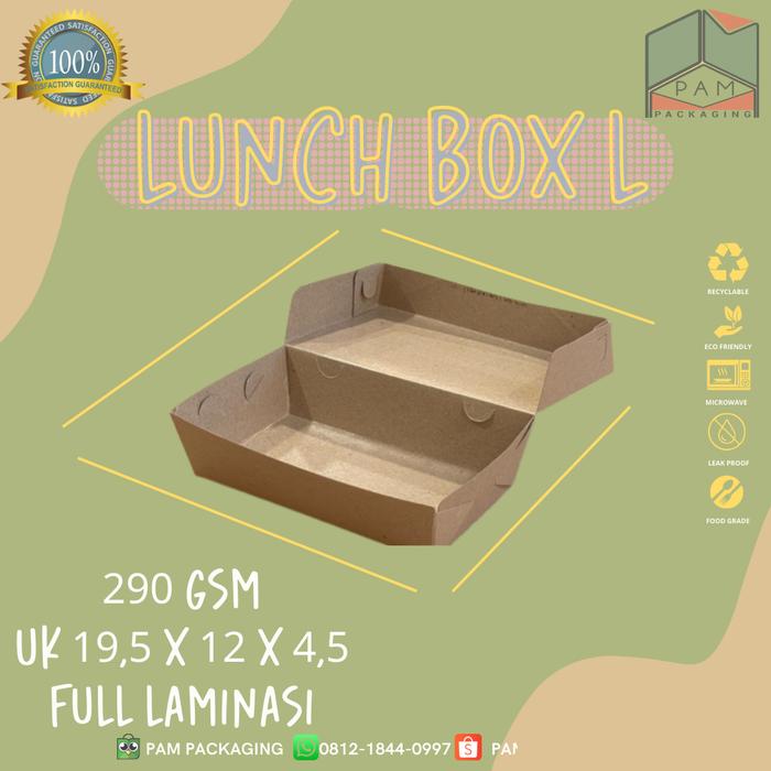 Gambar LUNCH BOX S,M,L, DAN XL KRAFT 290 GSM - LUNCH BOX L 290 dari Pam Packaging undefined Tokopedia