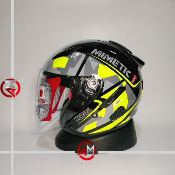Gambar HELM KYT GALAXY FLAT R #4 BLACK YELLOW DOUBLE VISOR HALF FACE - M dari Am.id.helmet undefined Tokopedia