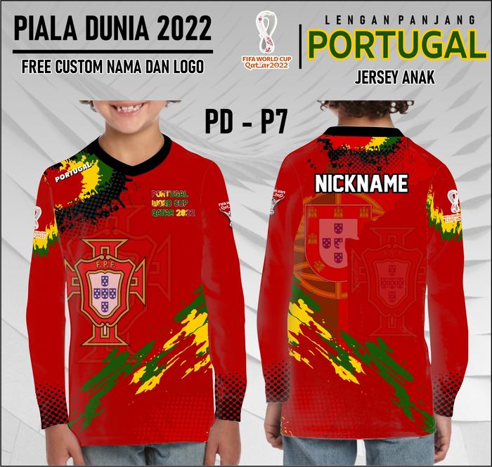 Gambar Jersey piala dunia 2022 anak baju kaos timnas portugal lengan panjang - Merah, 0 dari ListonsCloth undefined Tokopedia
