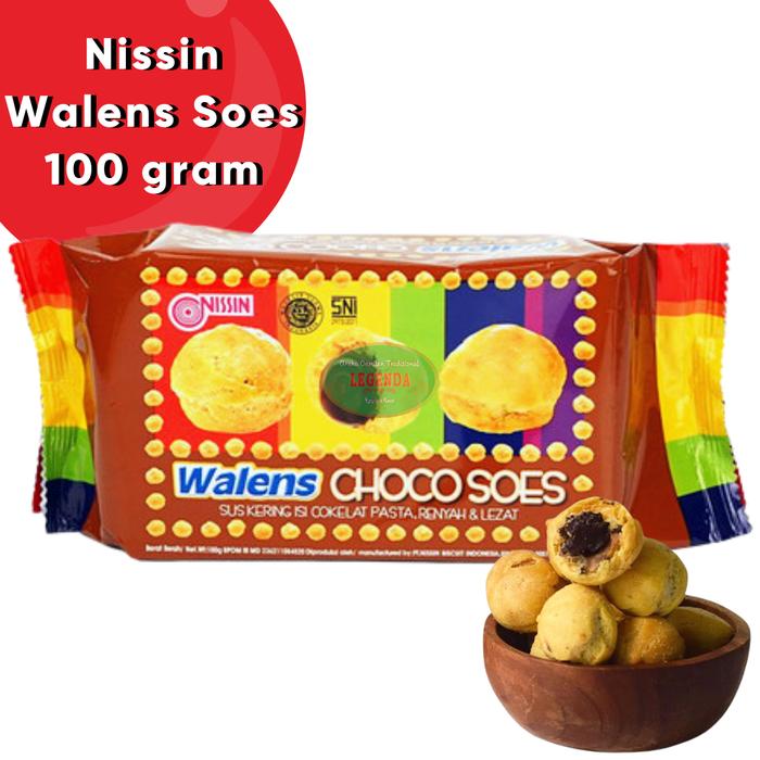Gambar Kue Kering Sus Cokelat NISSIN Walens Choco Soes 100 Gr Gram Walen Coklat Chocolate Manis Gurih Renyah Cemilan Makanan Ringan Snack Tradisional Oleh Oleh Khas Pekalongan Murah Berkualitas Premium dari Legenda Snack undefined Tokopedia