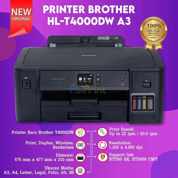 Promo Printer BROTHER HLT4000DW A3 Wireless Printer with Auto Duplex