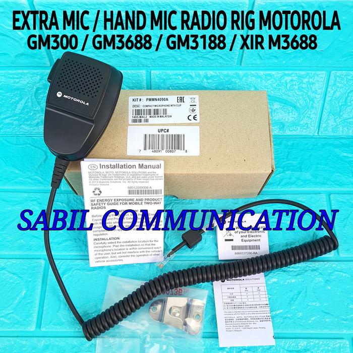 Jual PTT MIC RADIO RIG MOTOROLA XIR M3688 GM3688 GM300 GM3188 PMMN4090A ...