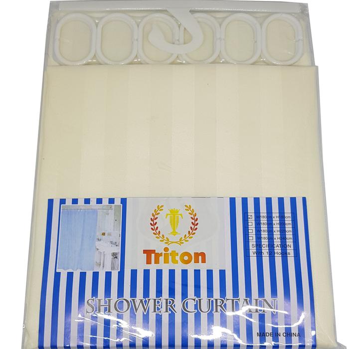Gambar shower curtain tirai shower waterproof kamar mandi TRITON premium - Ivory dari Lotus Sanitary undefined Tokopedia