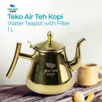 Gambar Teko Minum Teh Arab Vintage Style - Ketel Haji Umrah Stainless Steel - Gold 1000ML dari Decorner Homeliving undefined Tokopedia
