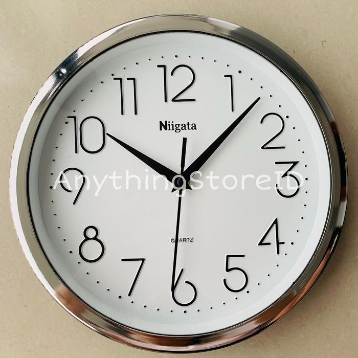 Gambar Jam Dinding Minimalis Aesthetic Unik Dekorasi Dinding Angka Timbul - Putih Silver dari AnythingStoreID undefined Tokopedia
