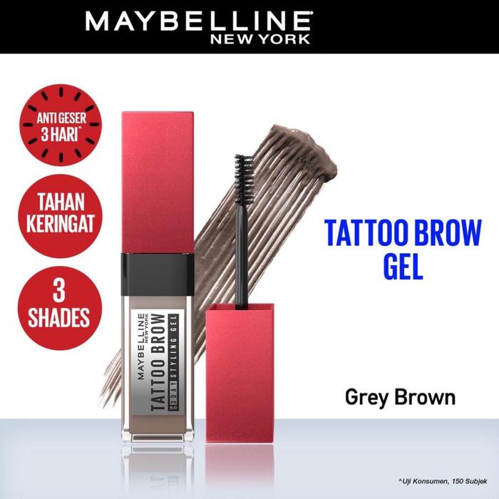 Gambar MAYBELLINE Tattoo Brow 3 Day Styling Gel - Maskara Alis - Grey Brown dari Panthera Cosmetics undefined Tokopedia
