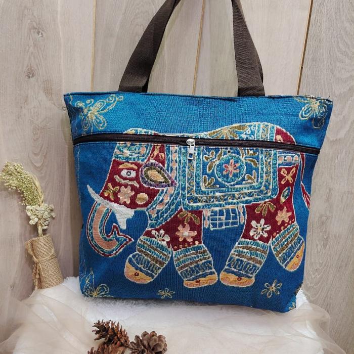 Gambar TAS THAILAND BANGKOK / TOTE BAG IMPORT KANVAS OWL GAJAH / TAS KULIAH - gajah j dari arkbagstore undefined Tokopedia