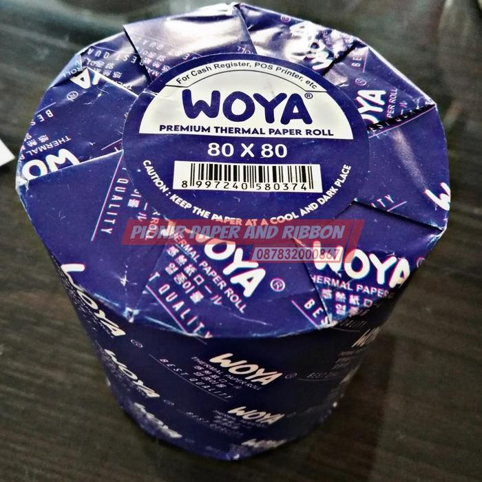 Jual PO 100 roll merk Woya 80x80 Black Image hasil cetak warna hitam