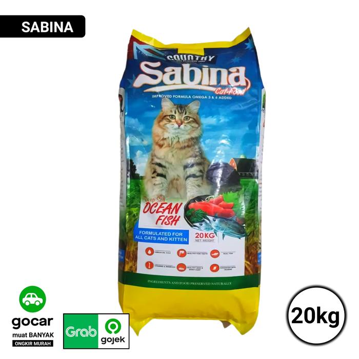Jual sabina cat food ocean fish 20kg Bogor Felix Pet