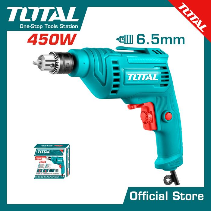 Gambar TOTAL Electric drill/Bor listrik 450W 6.5mm TD45656 Variable speed dari Totaltoolsmakassar undefined Tokopedia