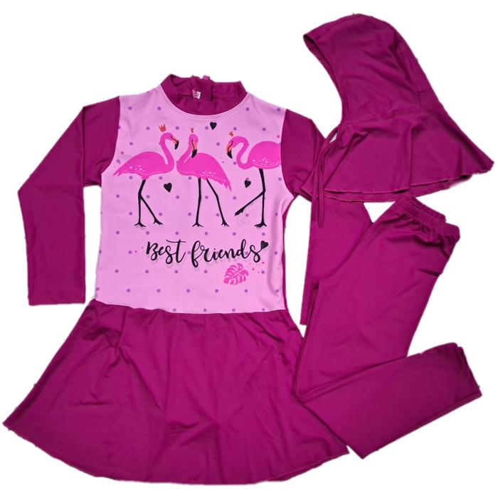 Gambar Baju renang anak perempuan cewek SD Muslim - Flaminggo Pink, XL dari Rinjani Store 21 undefined Tokopedia