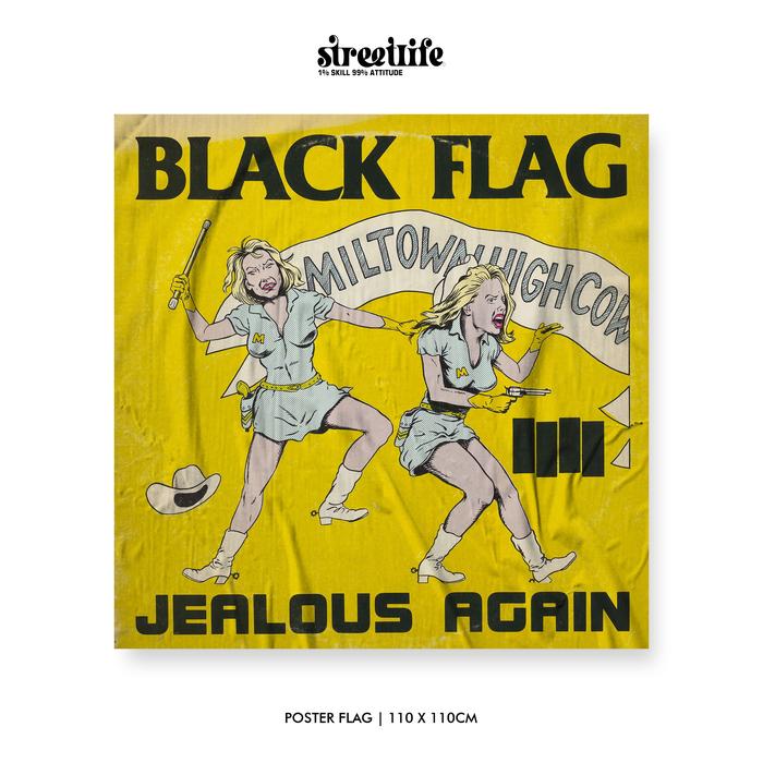 Gambar Flag Poster / Poster Kain / Wall Decor Band / Bendera musik / Bendera - BLACK FLAG dari streetlife id undefined Tokopedia
