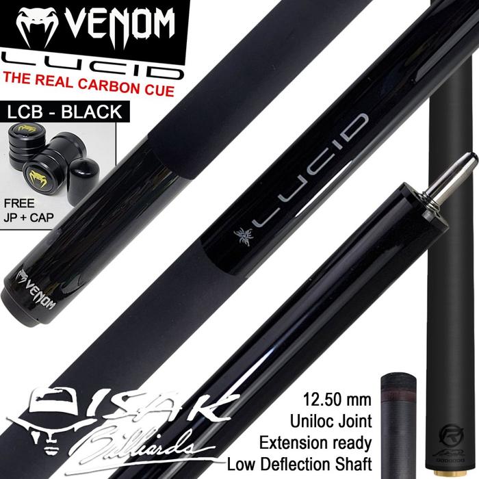 Gambar Venom Lucid Carbon LCB Black Cue Uniloc Low Deflection Stick Billiard dari Isak Billiards Surabaya undefined Tokopedia