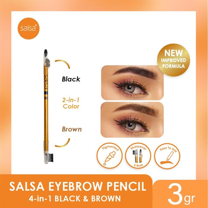 Gambar SALSA Eyebrow Guru - SALSA PENSIL ALIS 4 IN 1 - 4in1 BlackBrwn dari POVSTOREID undefined Tokopedia