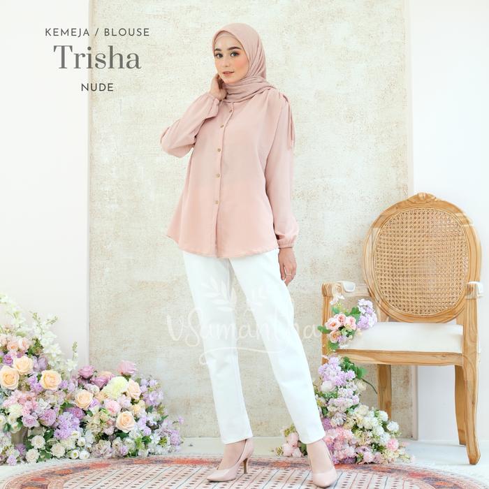Gambar Blouse / Atasan Wanita / Kemeja Crinkle Airflow Trisha - Nude dari Belimukena undefined Tokopedia